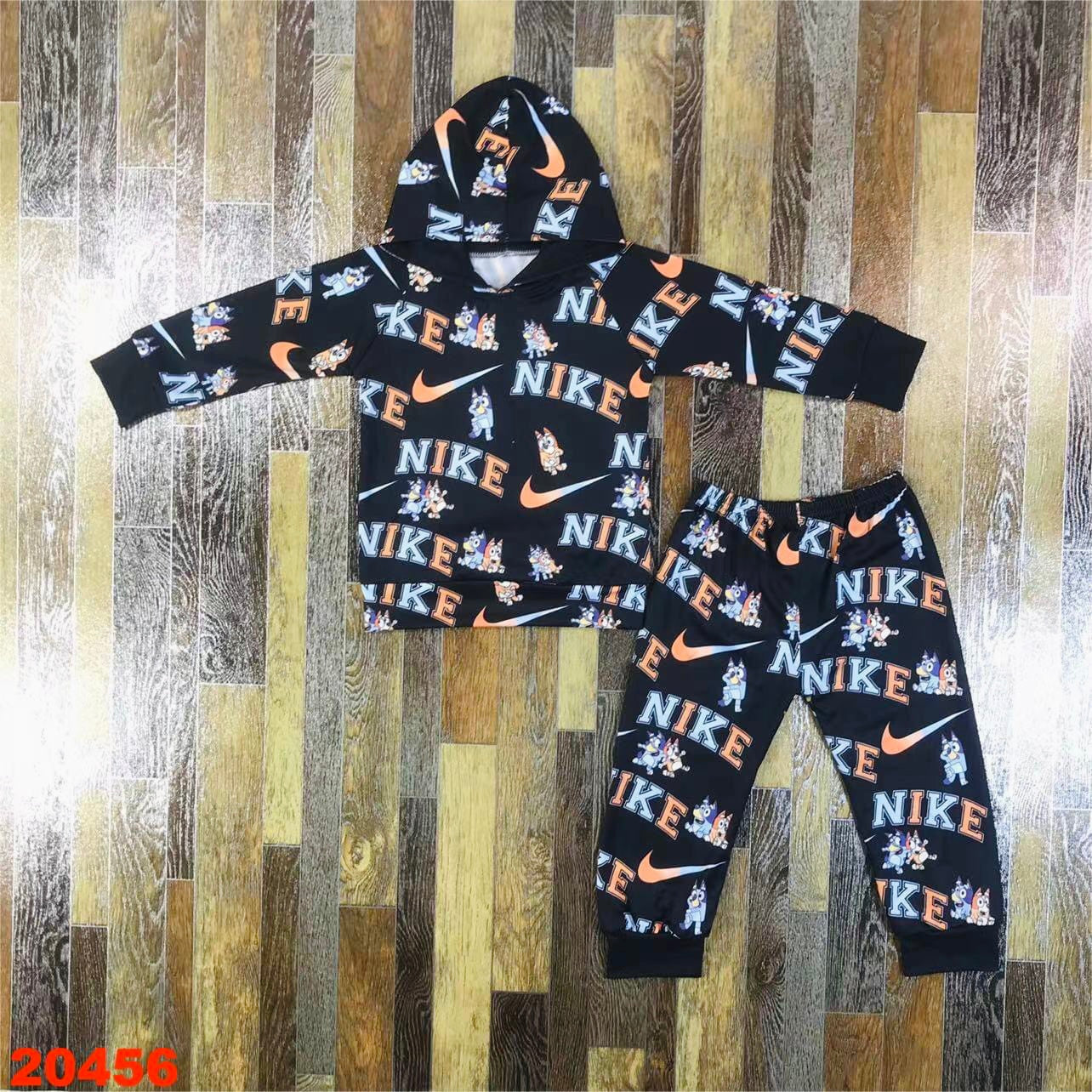 Orange/blue/black Hoodie set