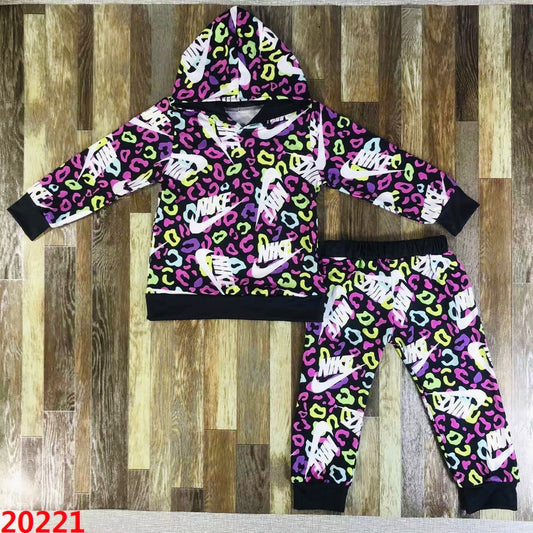 Colorful Cheetah hoodie set