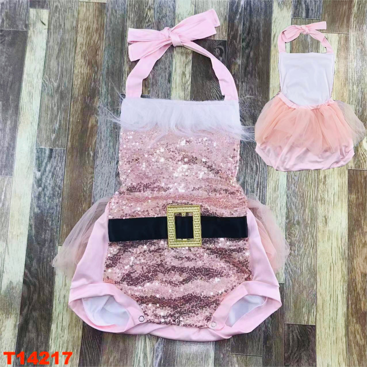 Santa baby romper-PINK