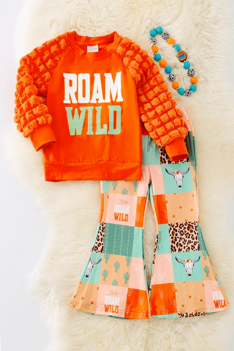 Roam Wild two piece flare pant set