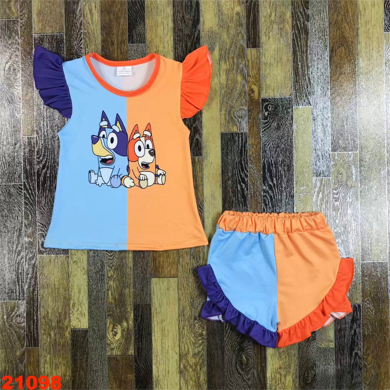 Two pups color block two piece boutique set