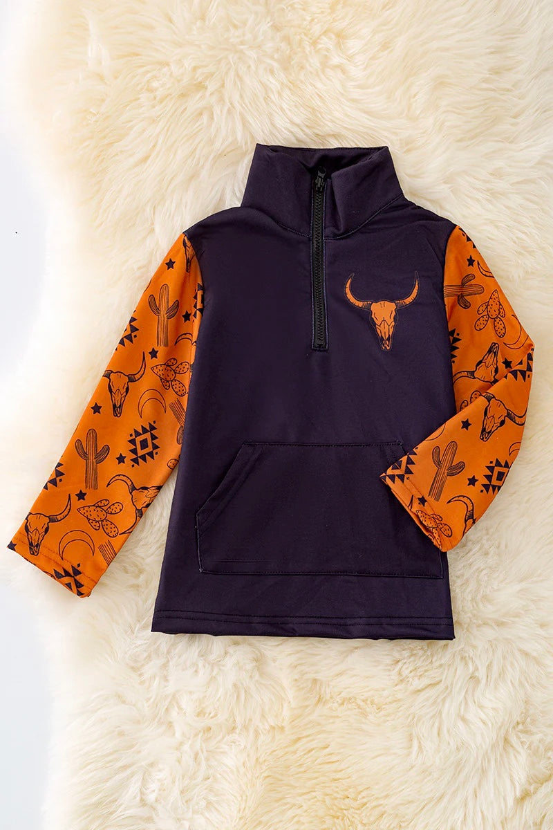 Longhorn/ Orange Pullover