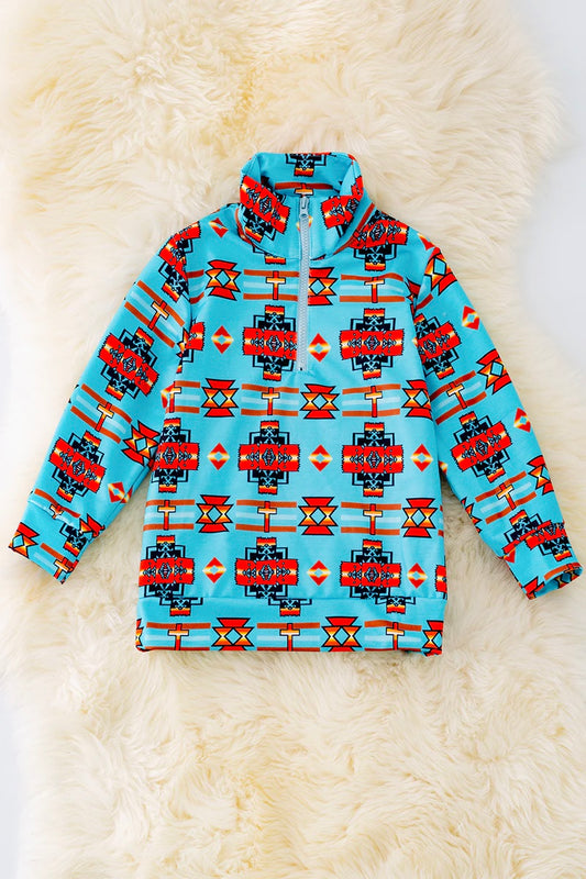 Turquoise/ aztec Pullover