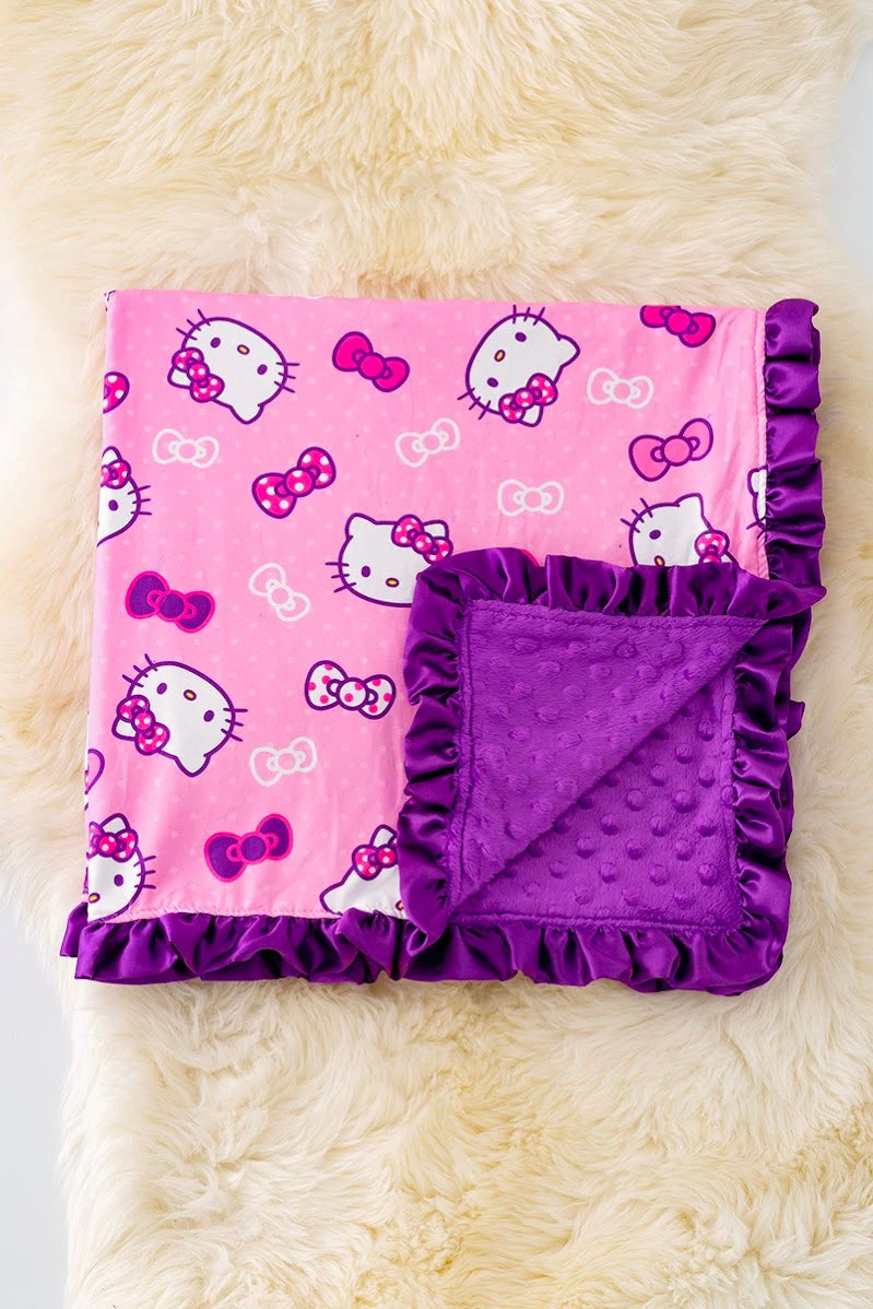 Kitty Purple minky blanket