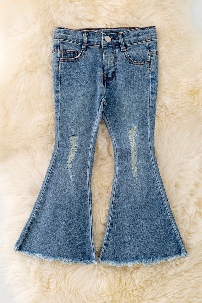 Aria distressed bootcut jeans