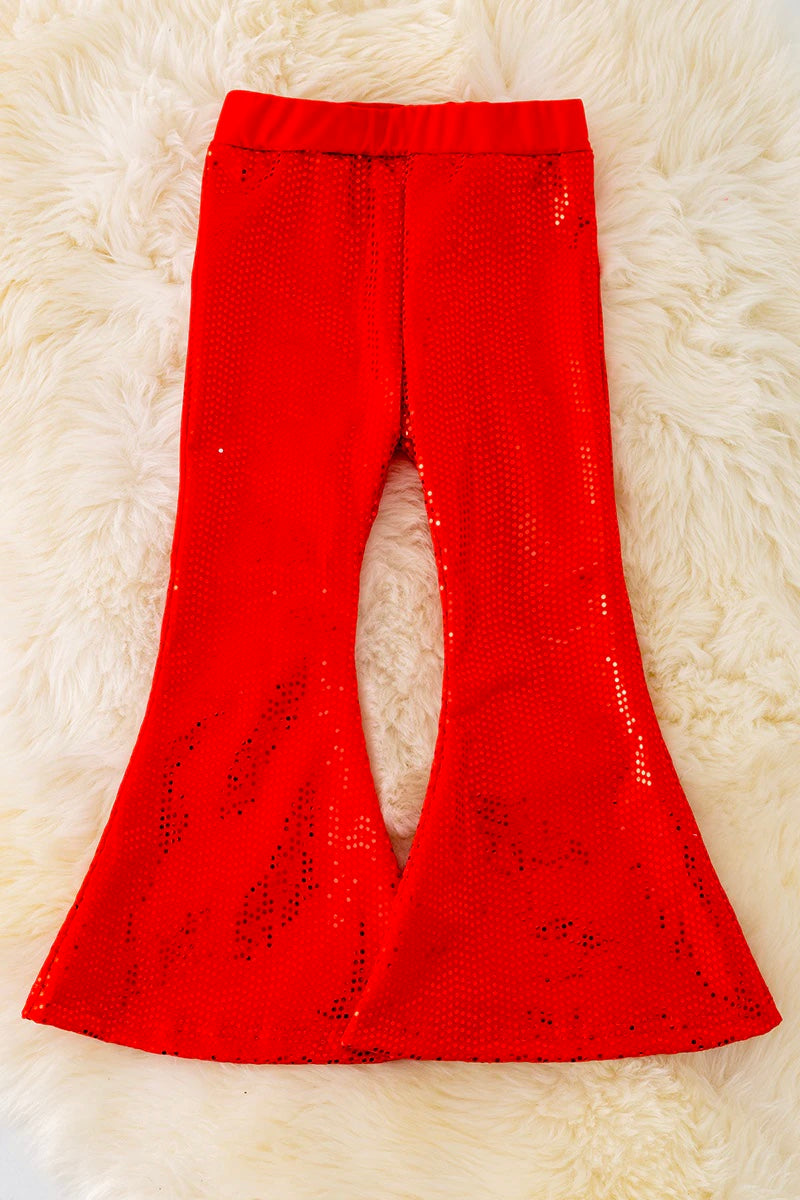 Disco Diva red shimmer Bellbottoms