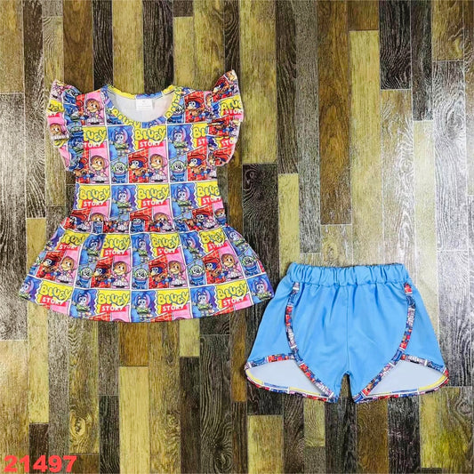 Pup Story two piece short set