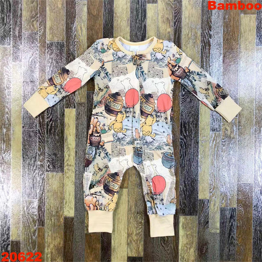 BAMBOO Hunny Pot zip up romper