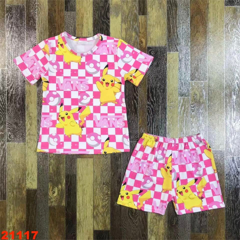 Pink checkered two piece lounge set