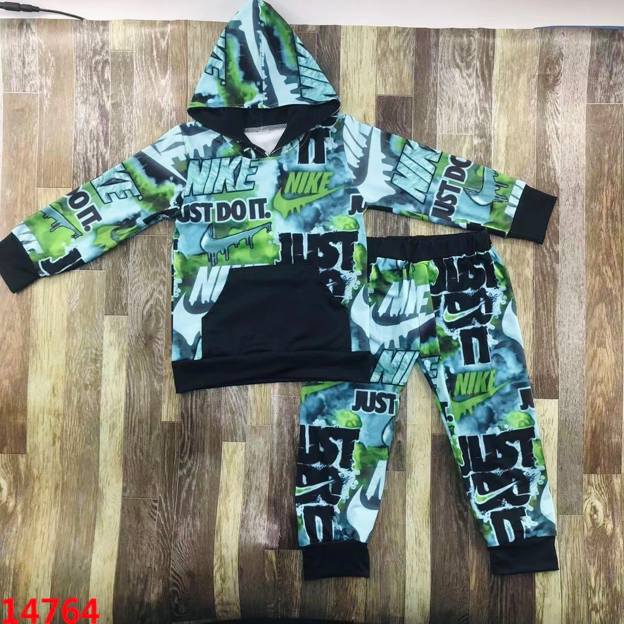 Blue/ Green hoodie set