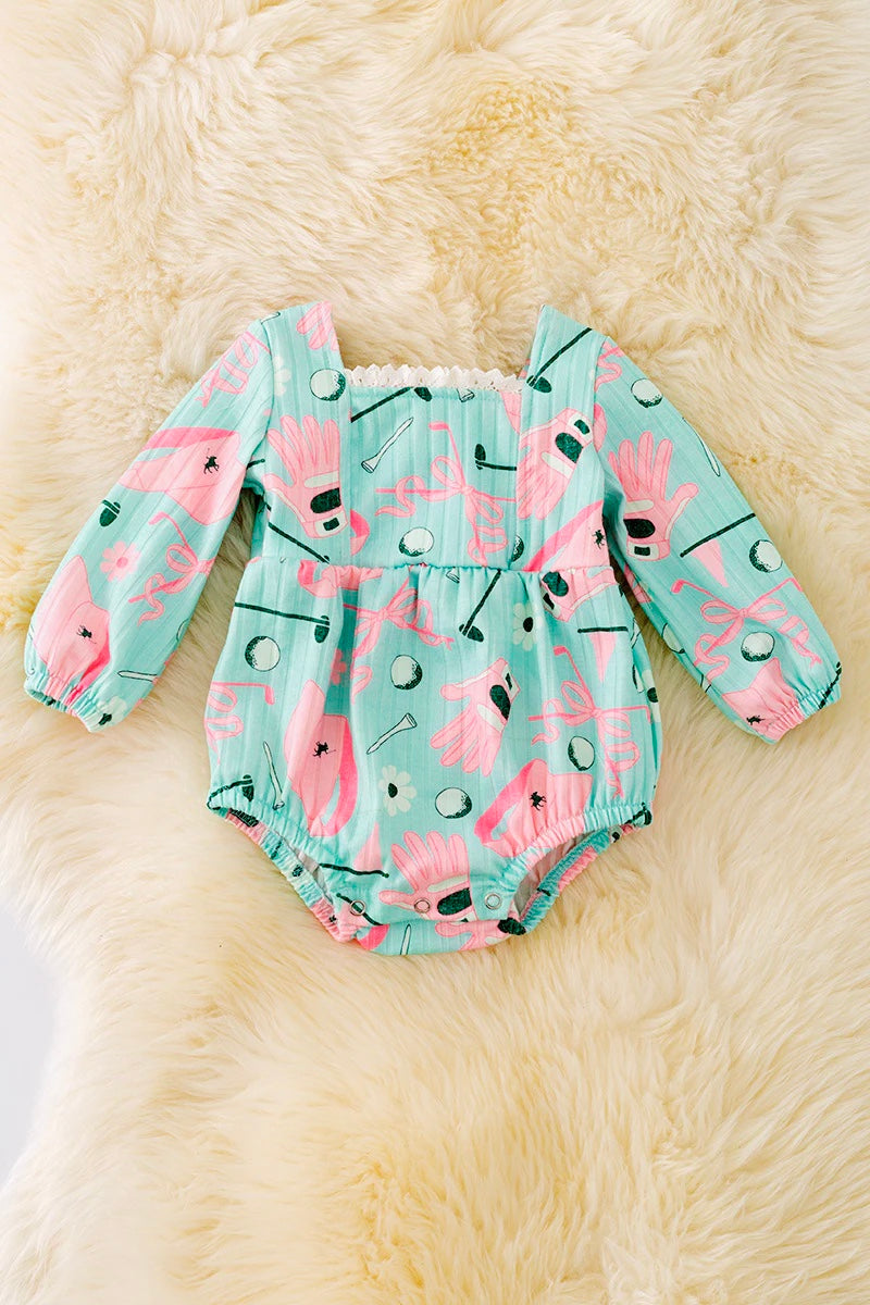 Mint golfer romper