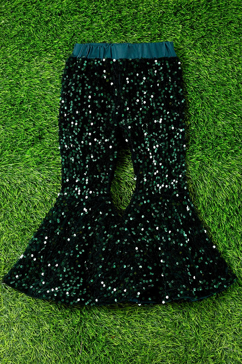 Forest Green Sequin Bellbottoms