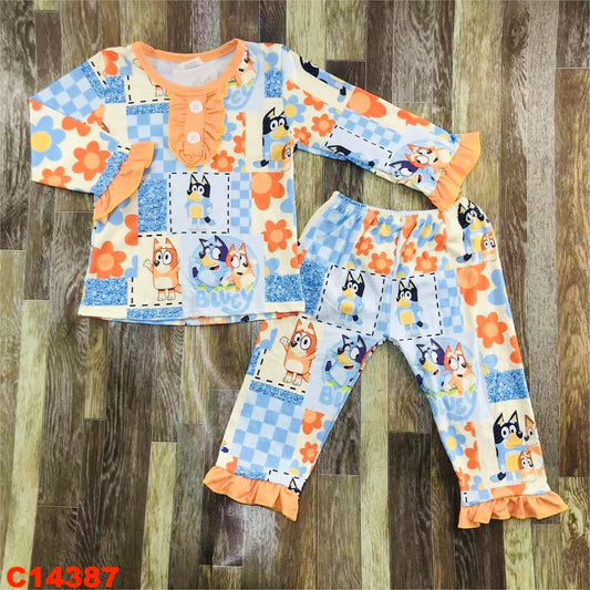 Groovy Bluey Ruffle Pajamas