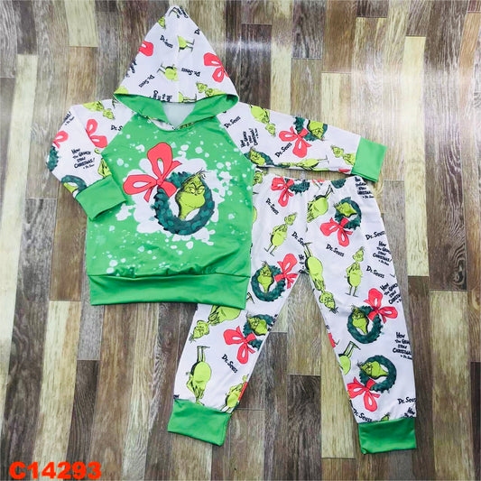 Green Guy in wreath hoodie set