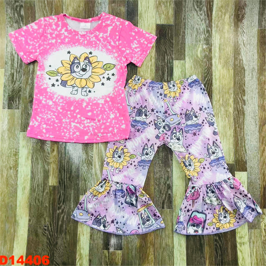 Flower Power Bluey Bellbottom set