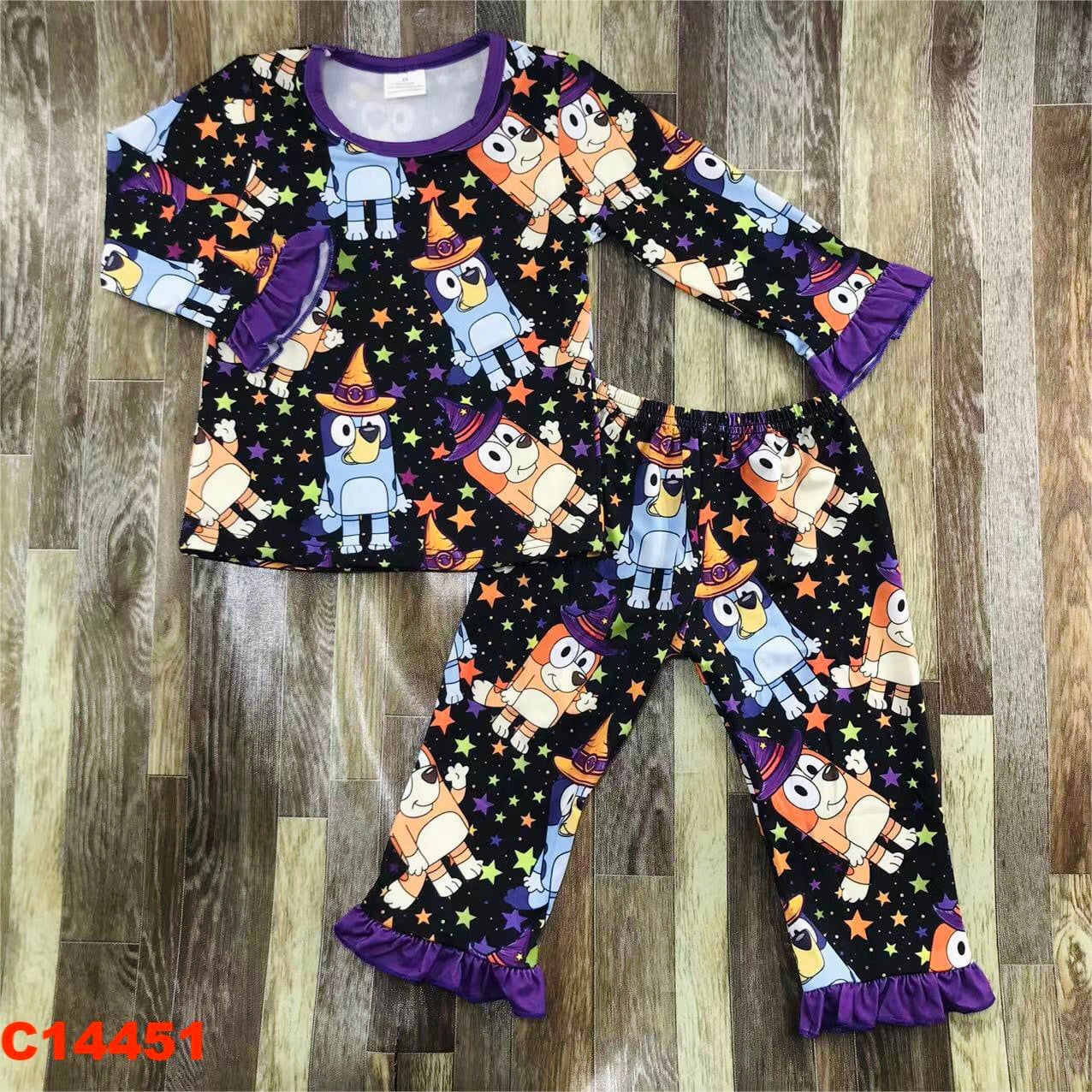 Bluey Witchy Ruffle Pajamas