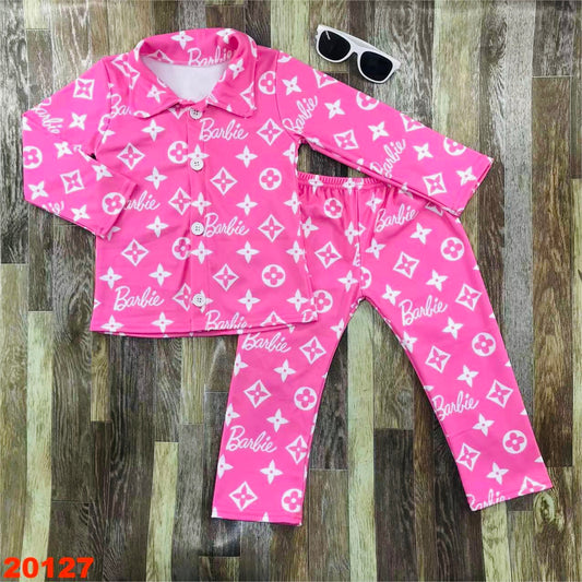 Boujee Barbie button up pajamas