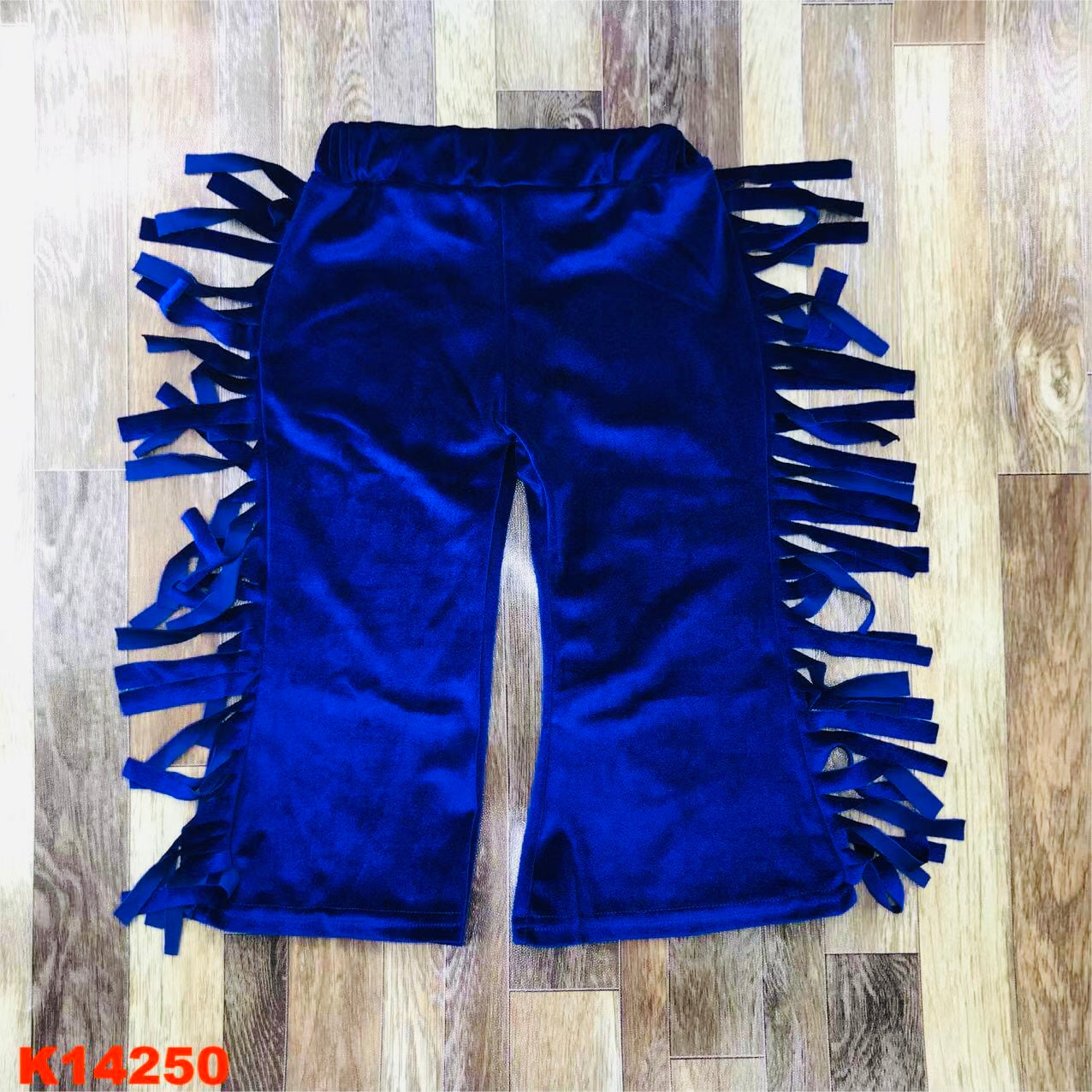 Royal blue fringe pants