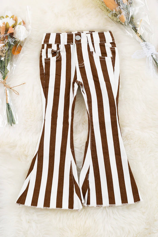 Chocolate stripe bootcut jeans