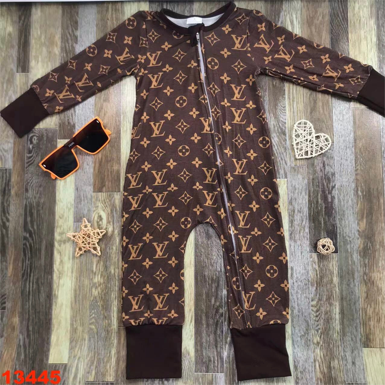 Boujee Baby zip up romper BAMBOO