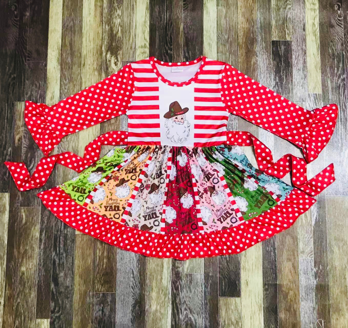 Western Santa twirl dress