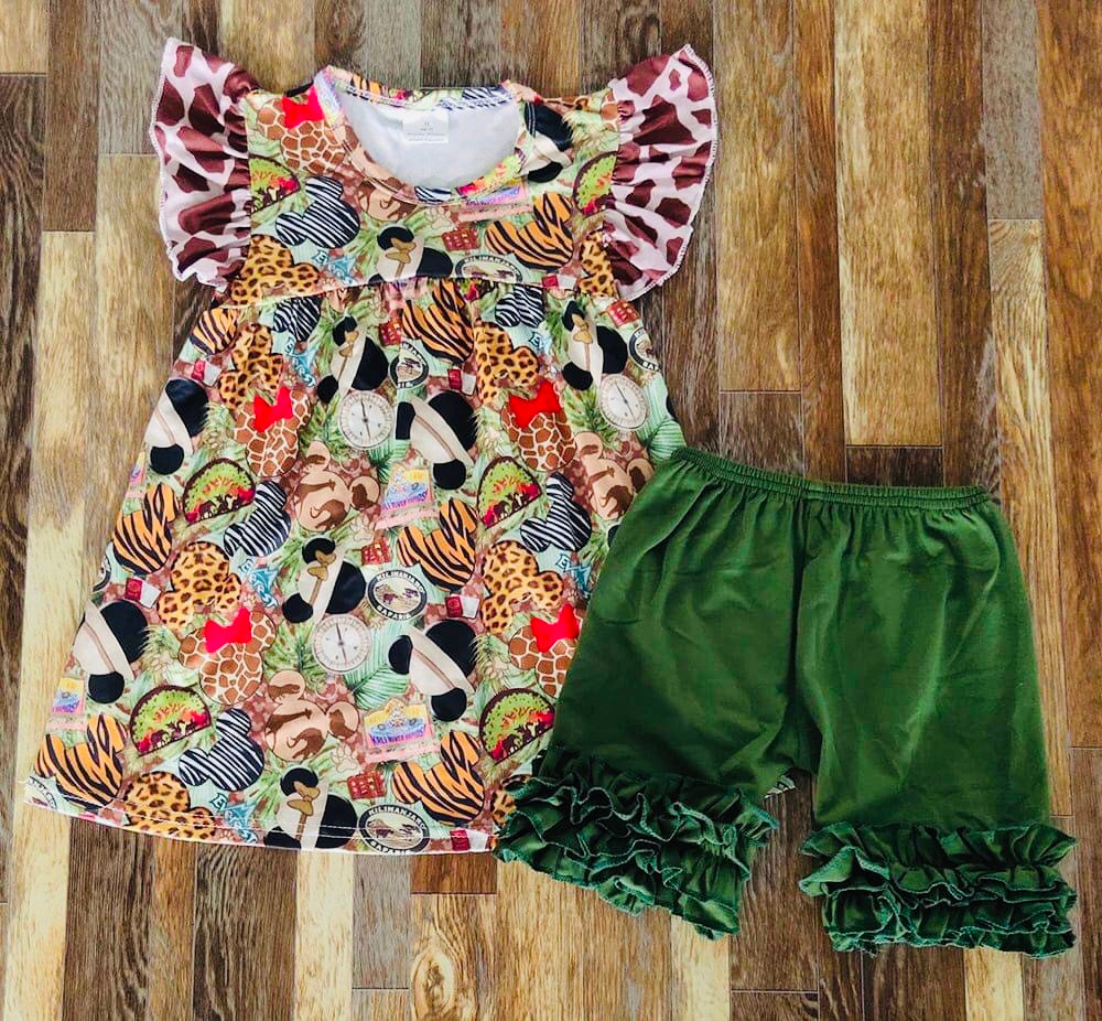 Disney on safari boutique short set