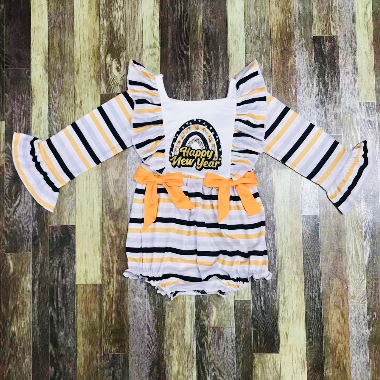 NYE stripes onesie