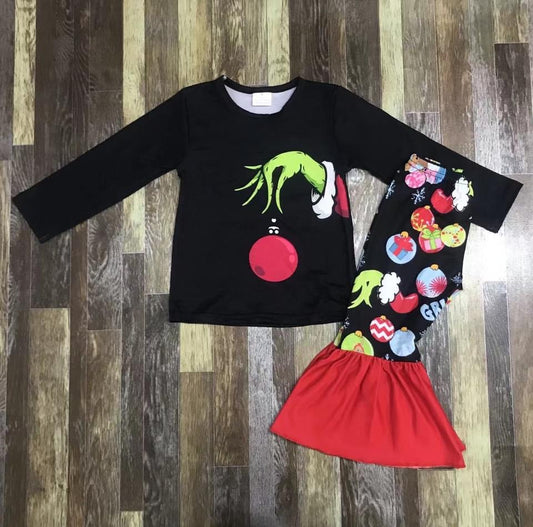 Grinch hand Bellbottom set