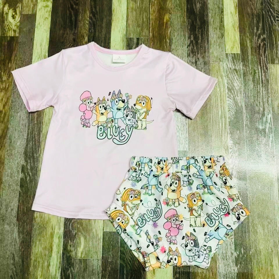 Boho Bluey Bummie set