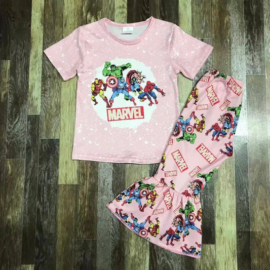 Pink Marvel Bellbottom set