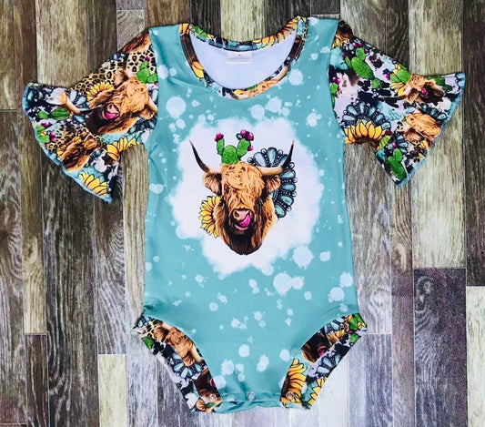 Turquoise chick romper