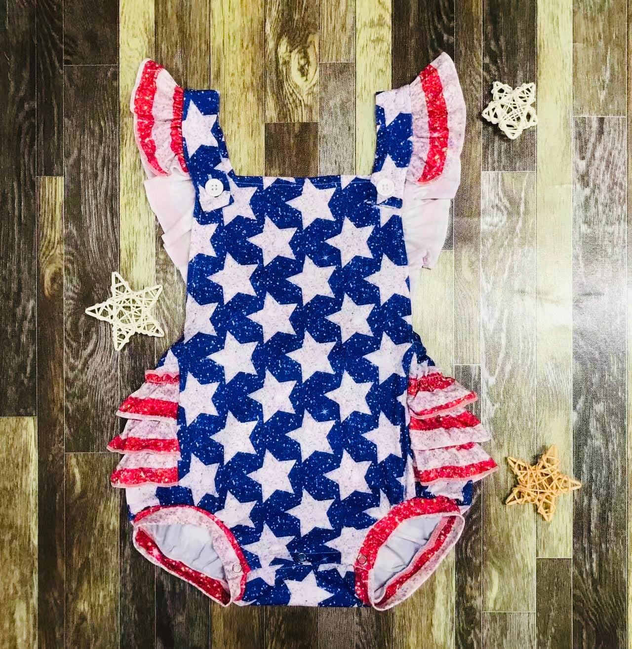 Stars over America ruffle romper