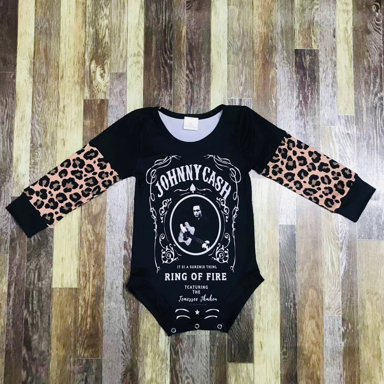 Johnny Cash leopard romper