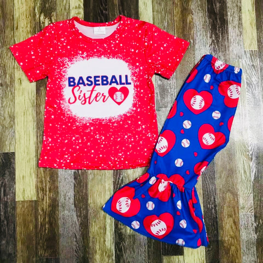 Baseball Sister Bellbottom set