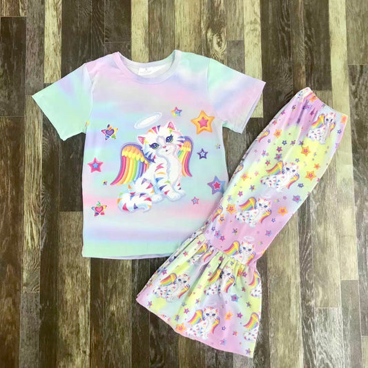 Unicorn Kitty Bellbottom set