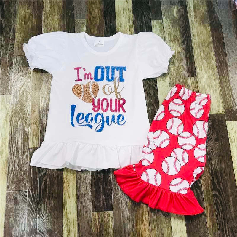 Out of your league ruffle short set