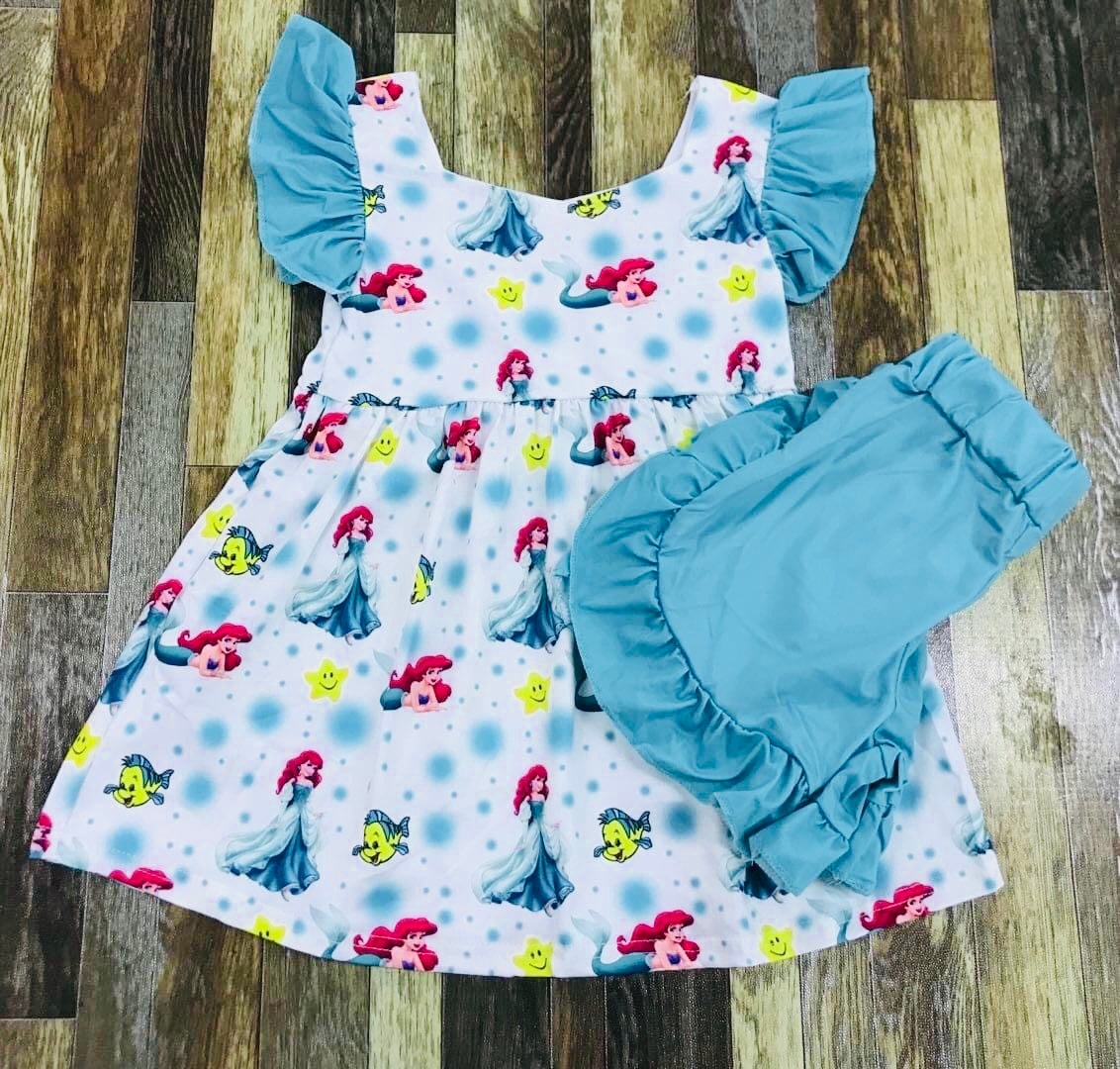 The Little Mermaid boutique short set