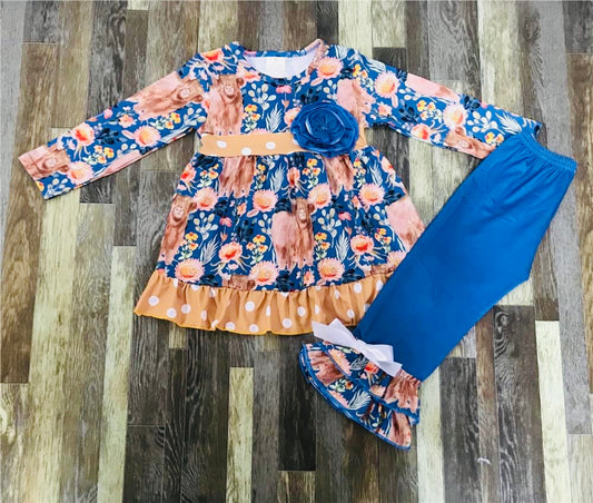 Country blue floral boutique set