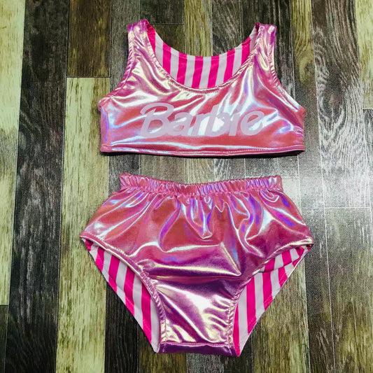 Barbie reversible two piece swim suit