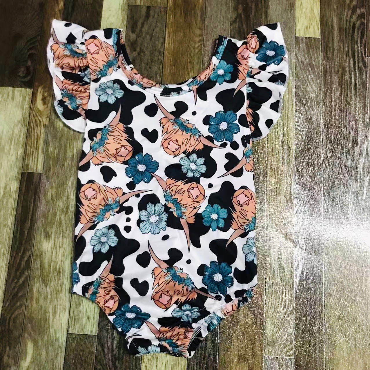 Little moo ruffle romper