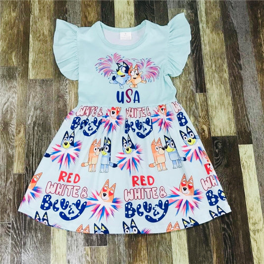 Red white and Bluey dress