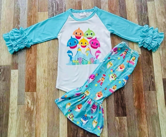 Baby Shark Bellbottom set