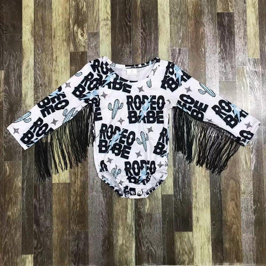 Rodeo Babe fringe onesie