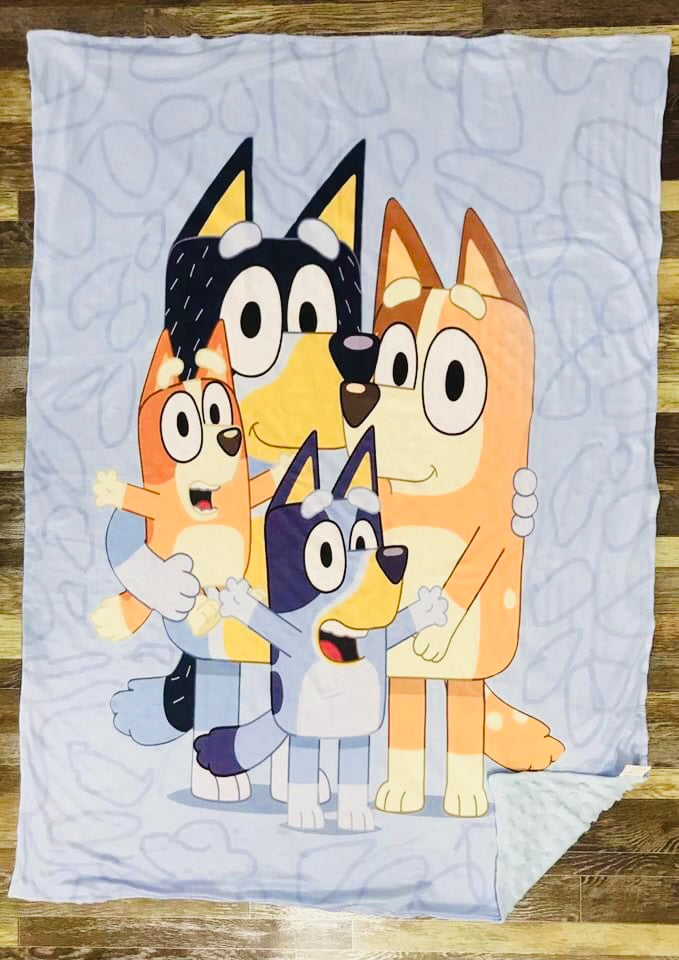 Bluey family minky blanket