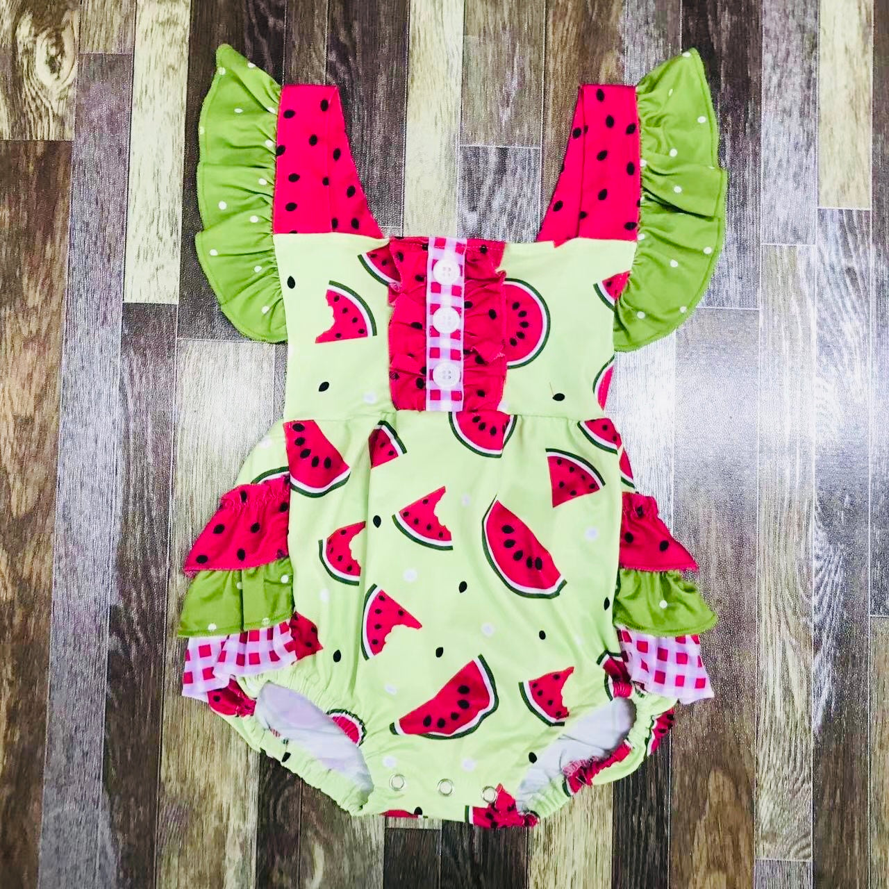 Lovin Watermelon 🍉 bubble ruffle romper