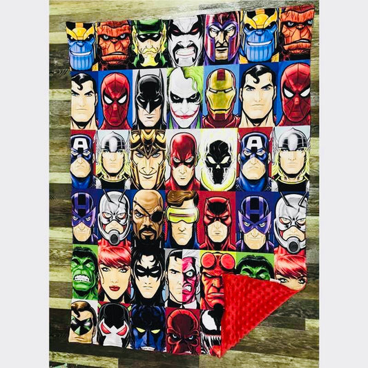 Heroes and Villains minky blanket