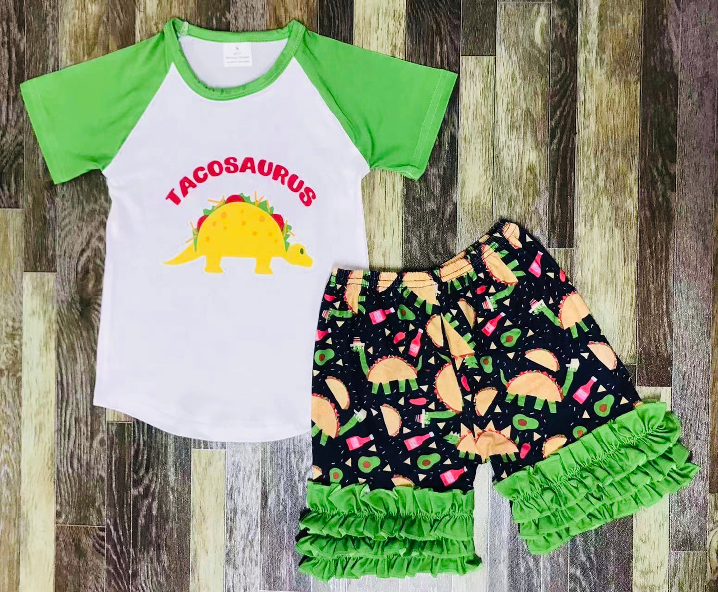 Tacosaurus Rex boutique short set