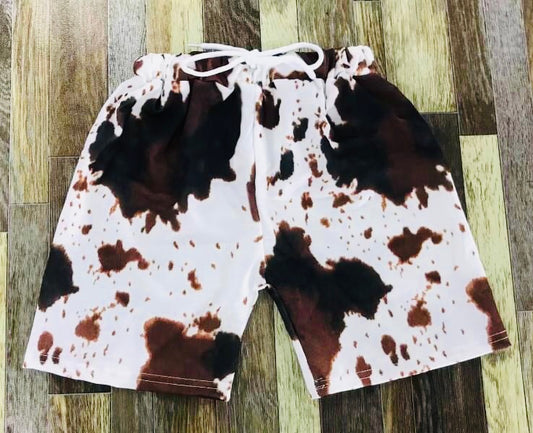 Cowhide print swim trunks