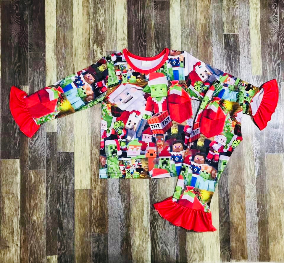 Minecraft Christmas Pajamas- girl